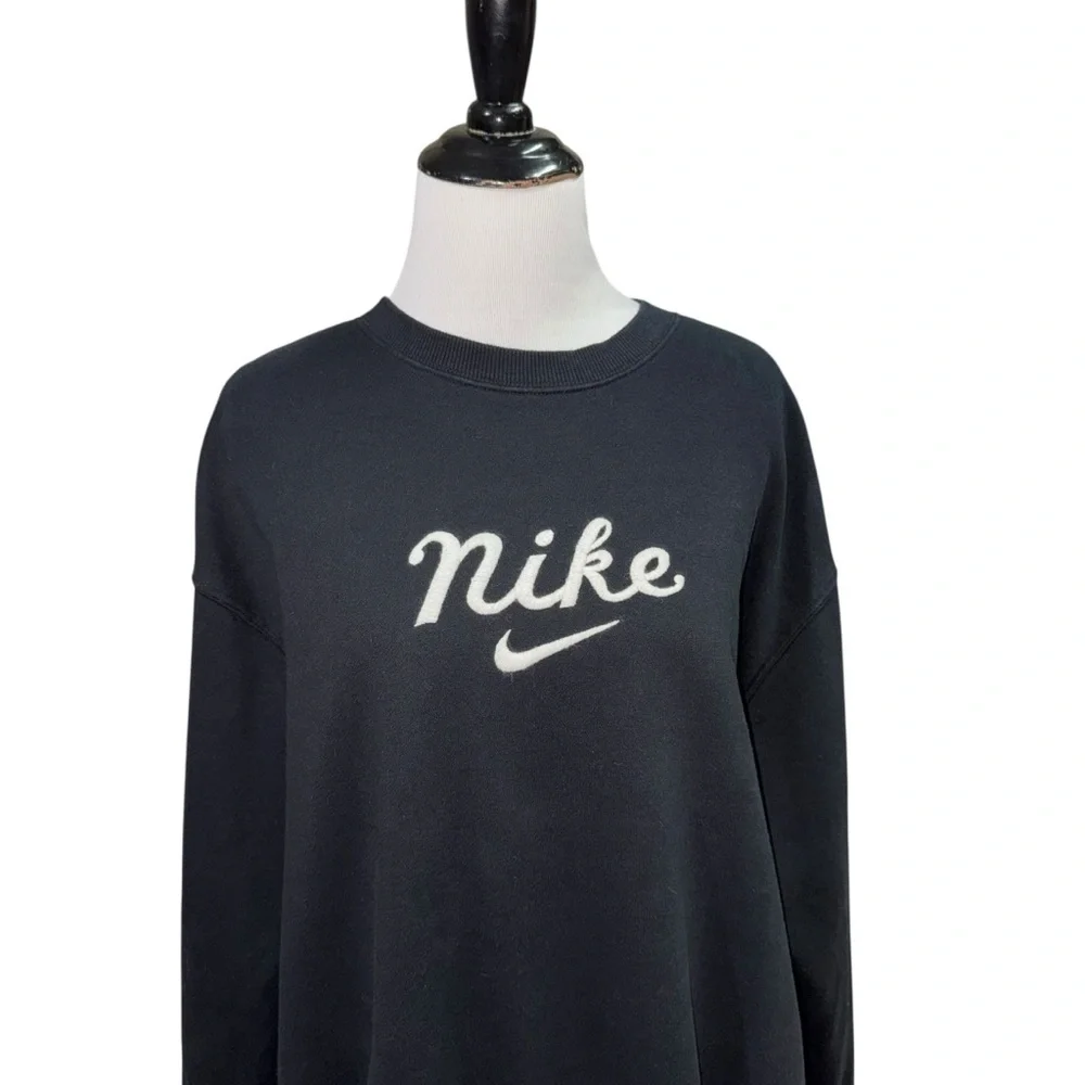 Nike Men's S Small Crewneck Sweater Long Sleeve Fleece Lined Embroidered Logo